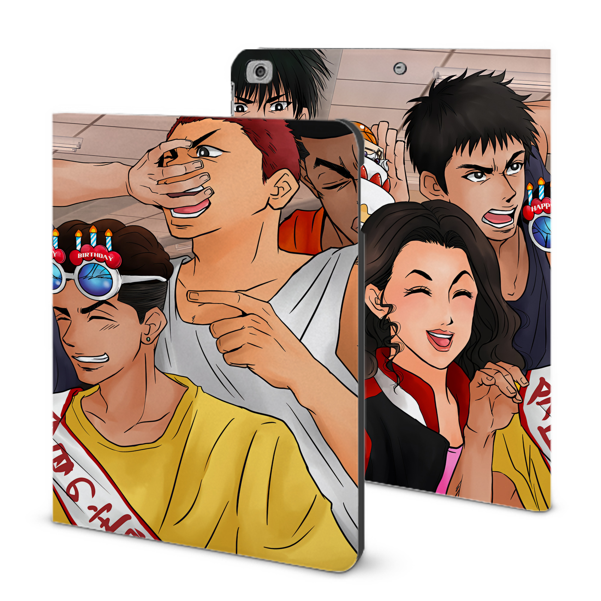 （画像用） SLAM DUNK／スラムダンク IPad ケース ブック型 PUレザー TPU 耐衝撃 軽量 薄型 ペン収納なし 全面保護 IPad 各モデル対応